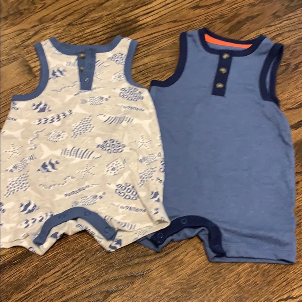Nautical boy rompers